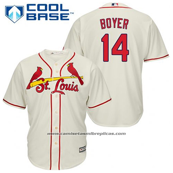 Camiseta Beisbol Hombre St. Louis Cardinals Ken Boyer 14 Crema Alterno Cool Base
